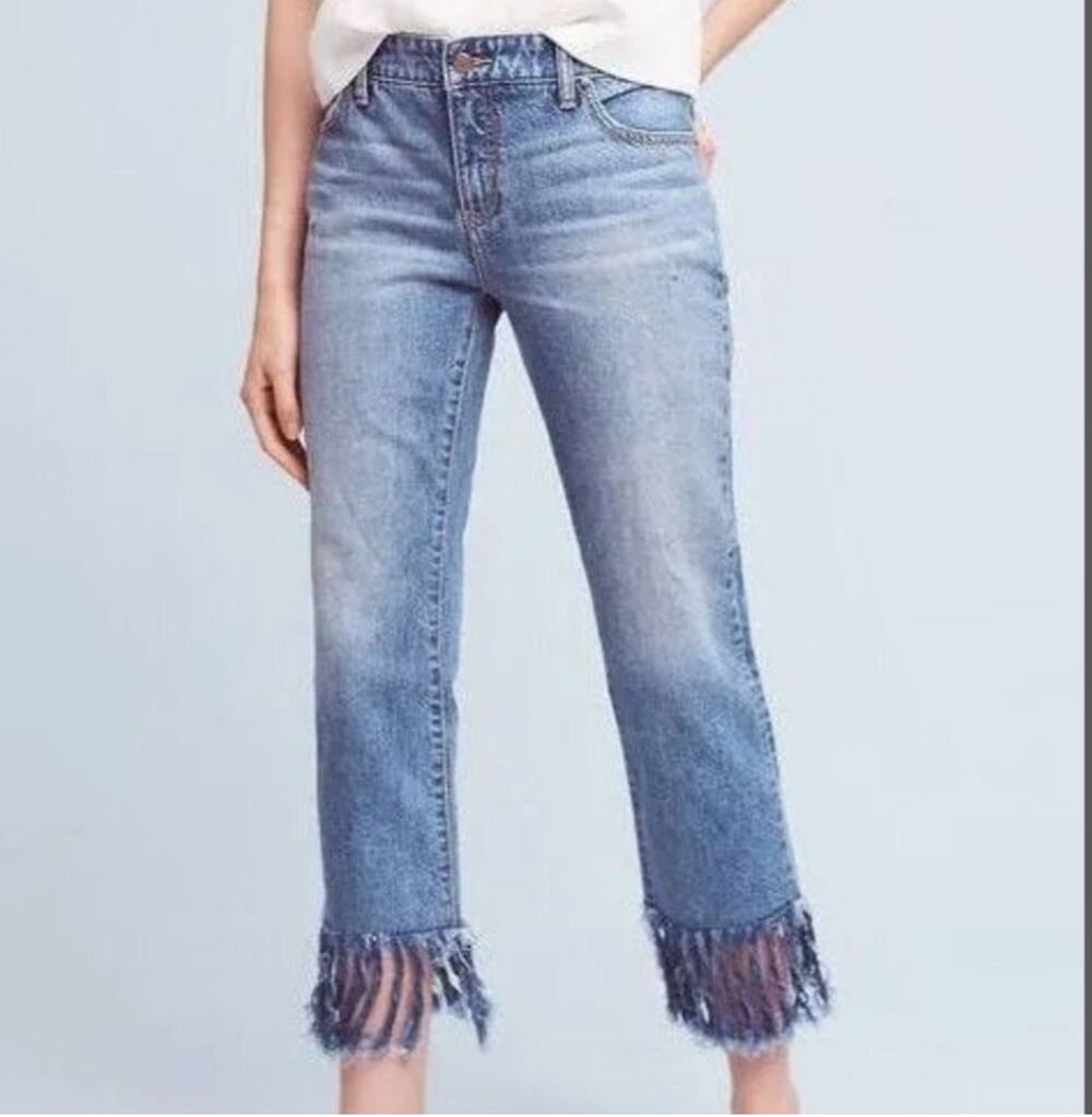 Pilcro Hyphen Fringe Crop Jeans SIze 28